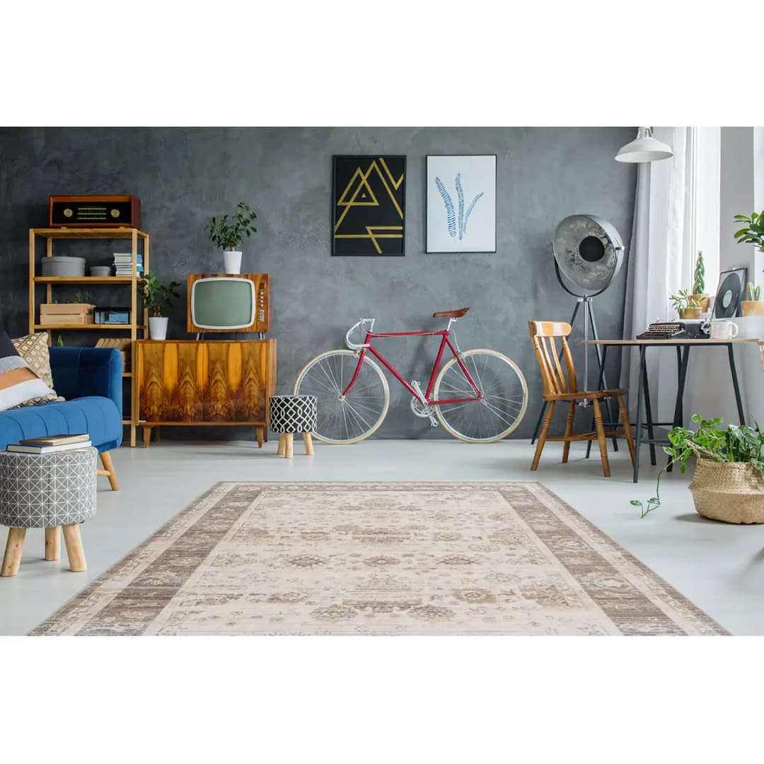 Kurzflorteppich Baroque 1000 Beige 120 x 170cm | Beige