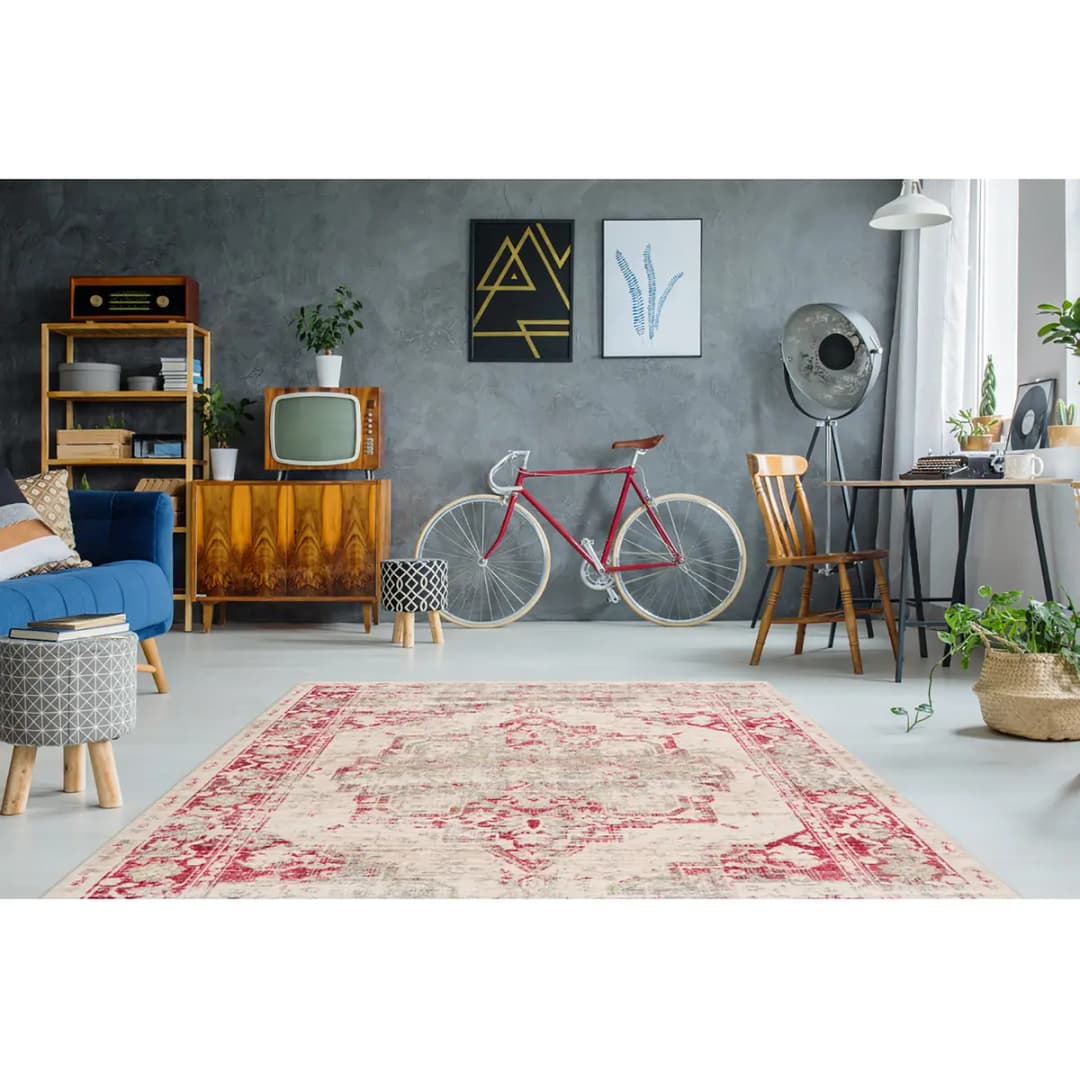 Kurzflorteppich Baroque 100 Beige 160 x 230cm | Beige