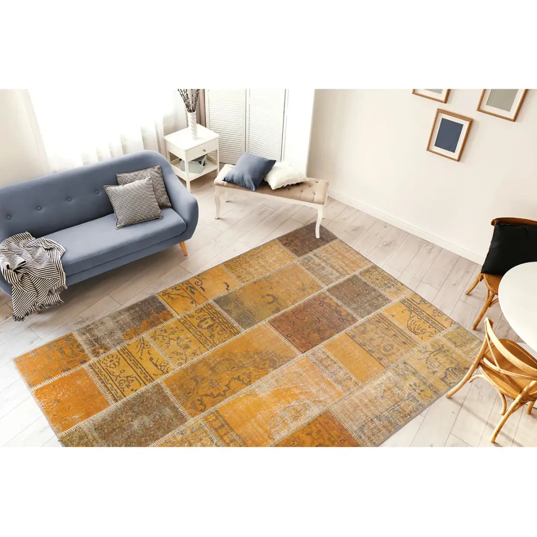 Kurzflorteppich Faye 525 Gold 110 x 180cm Webstoff | Gold