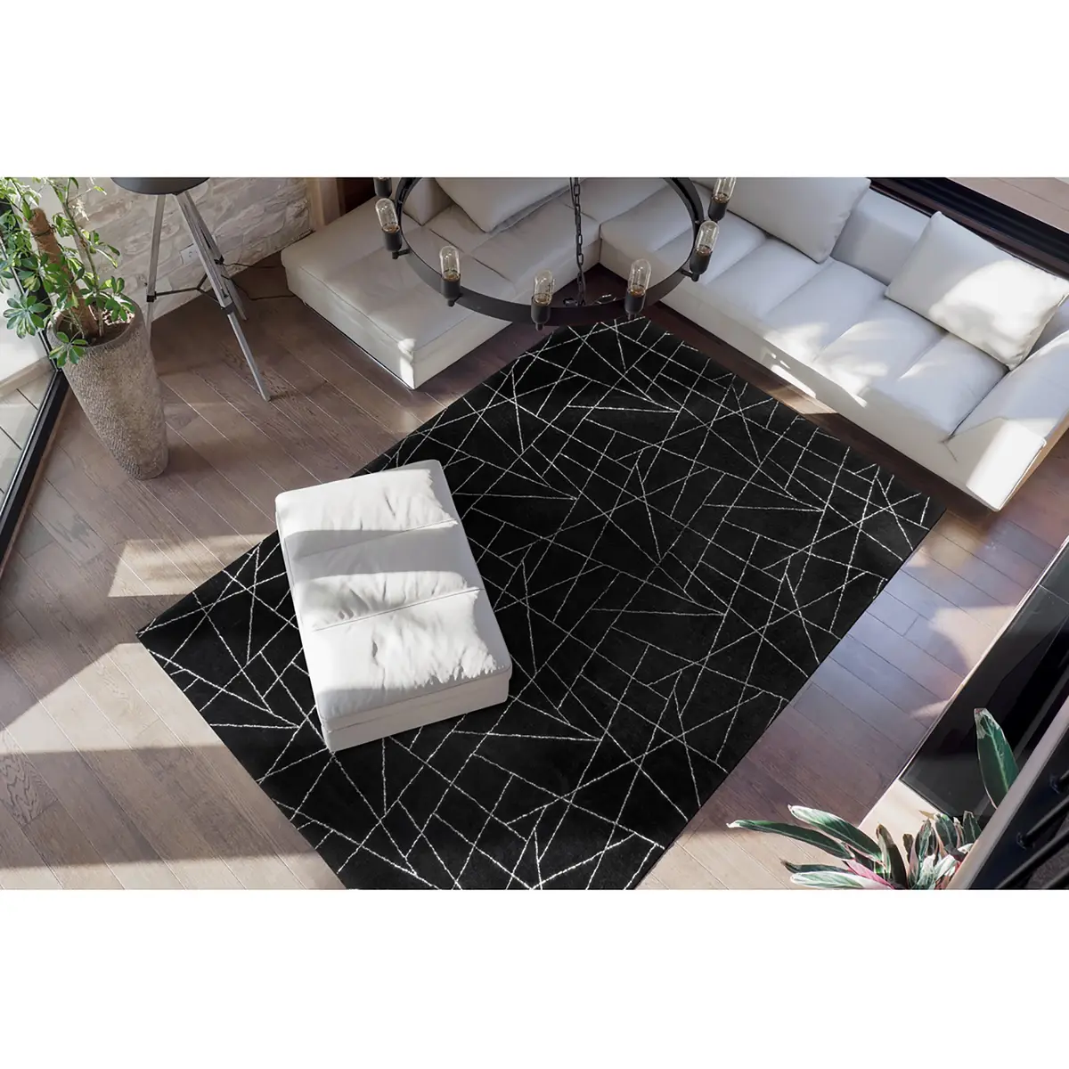 Hochflorteppich Bijou 125 | Schwarz