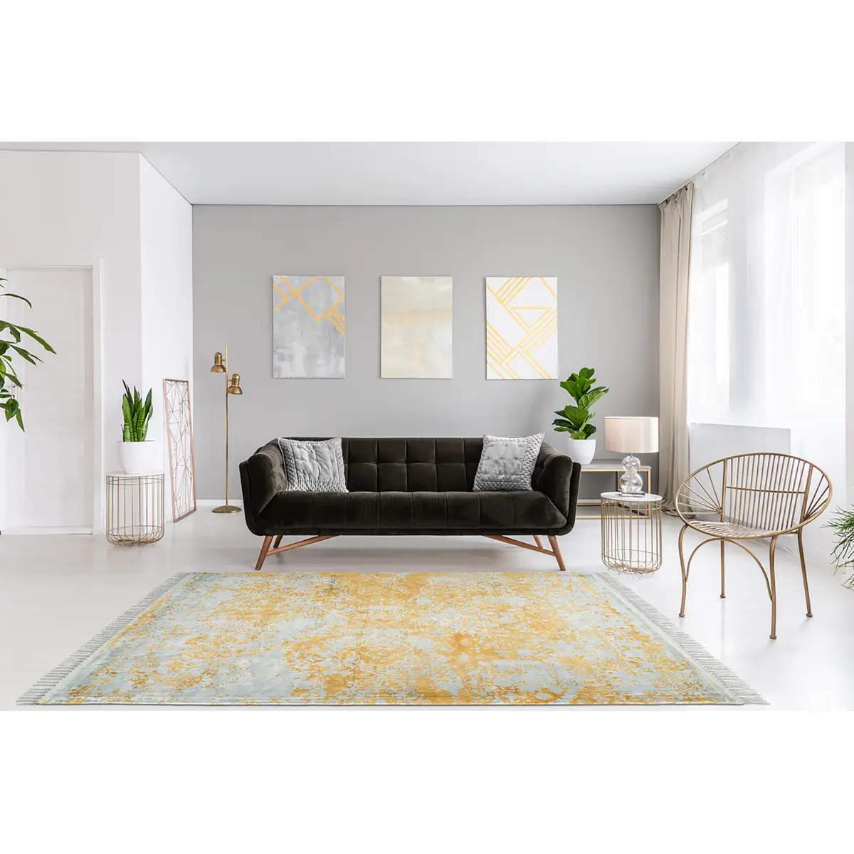 Kurzflorteppich Dolce Vita 325 Gold/Grau 160 x 230cm