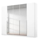 Drehtürenschrank Alabama 226 x 229cm Weiß/Alpinweiß Basic Aluminium