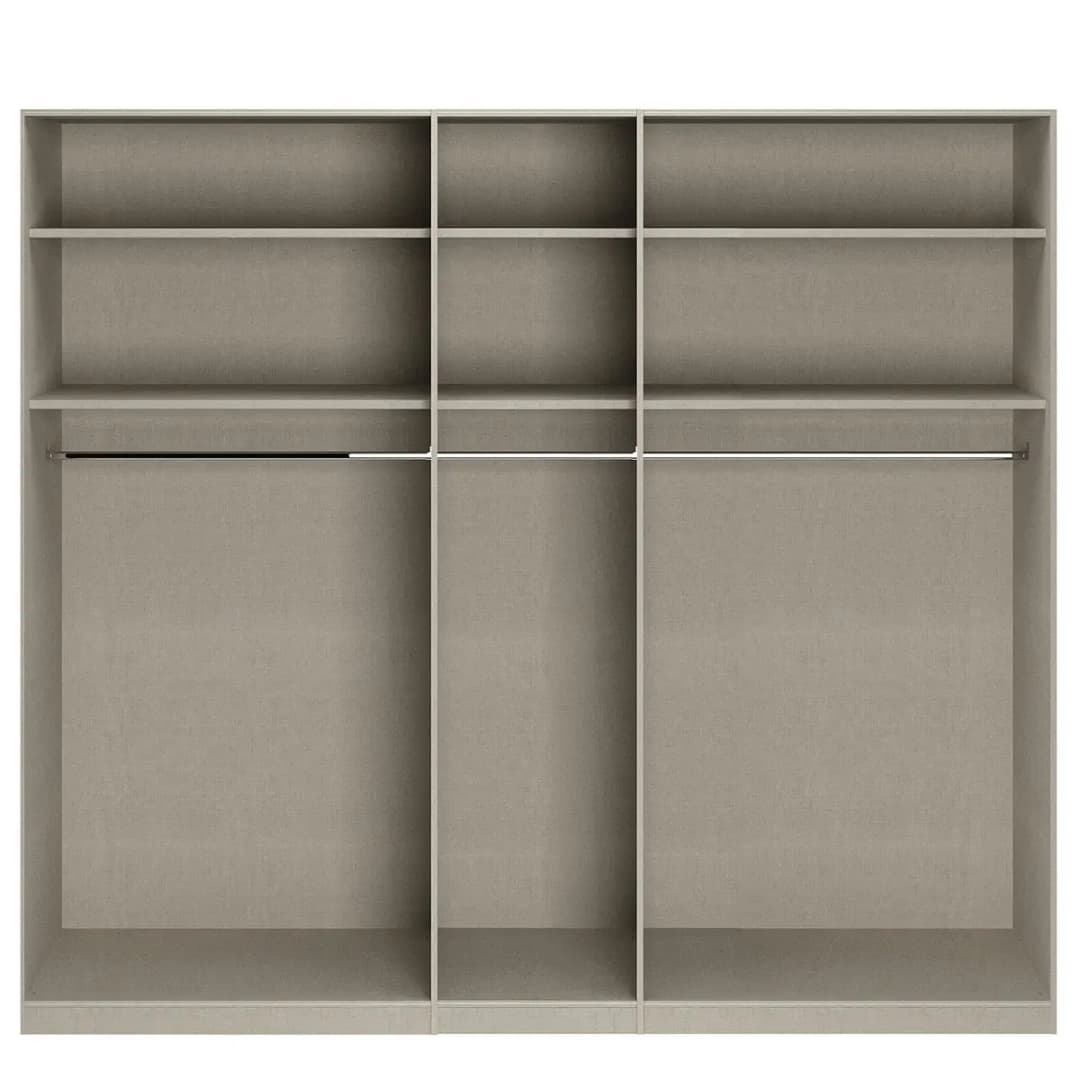 Drehtürenschrank Alabama 226 x 229cm Weiß/Alpinweiß Basic Aluminium