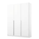 Drehtürenschrank Alabama 136 x 210cm Weiß/Alpinweiß Classic Aluminium
