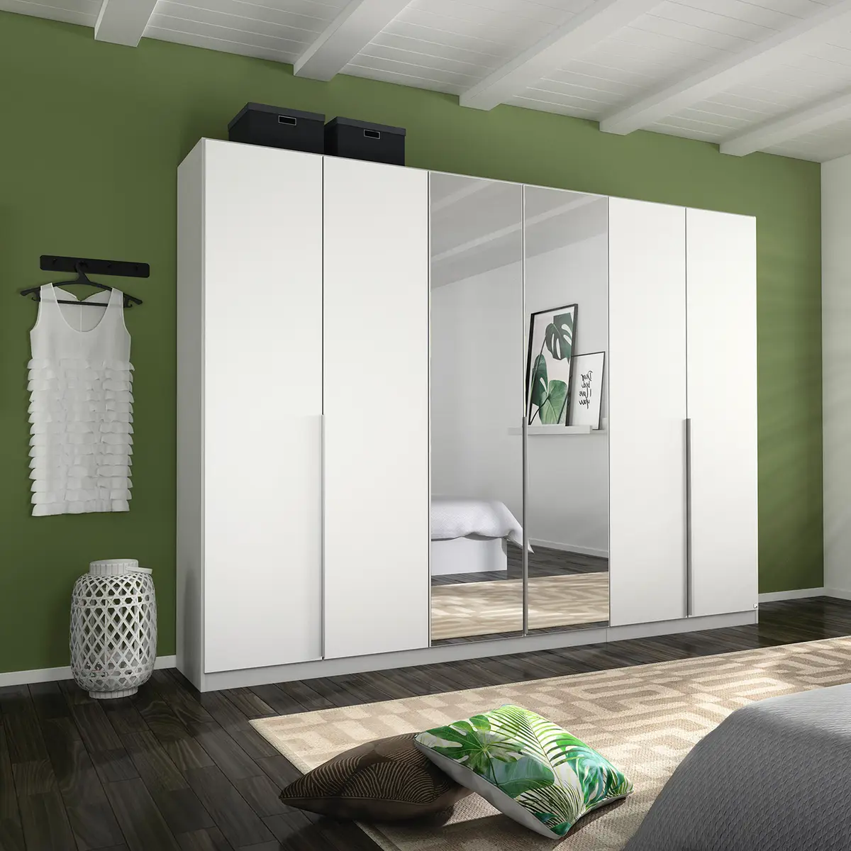 Drehtürenschrank Alabama | Weiß
