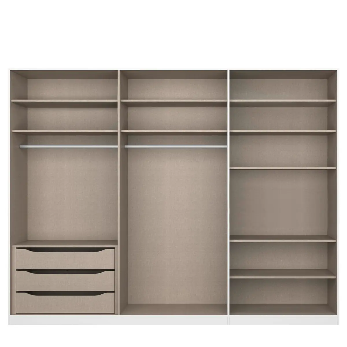 Drehtürenschrank Alabama 271 x 210cm Weiß/Alpinweiß Premium Aluminium