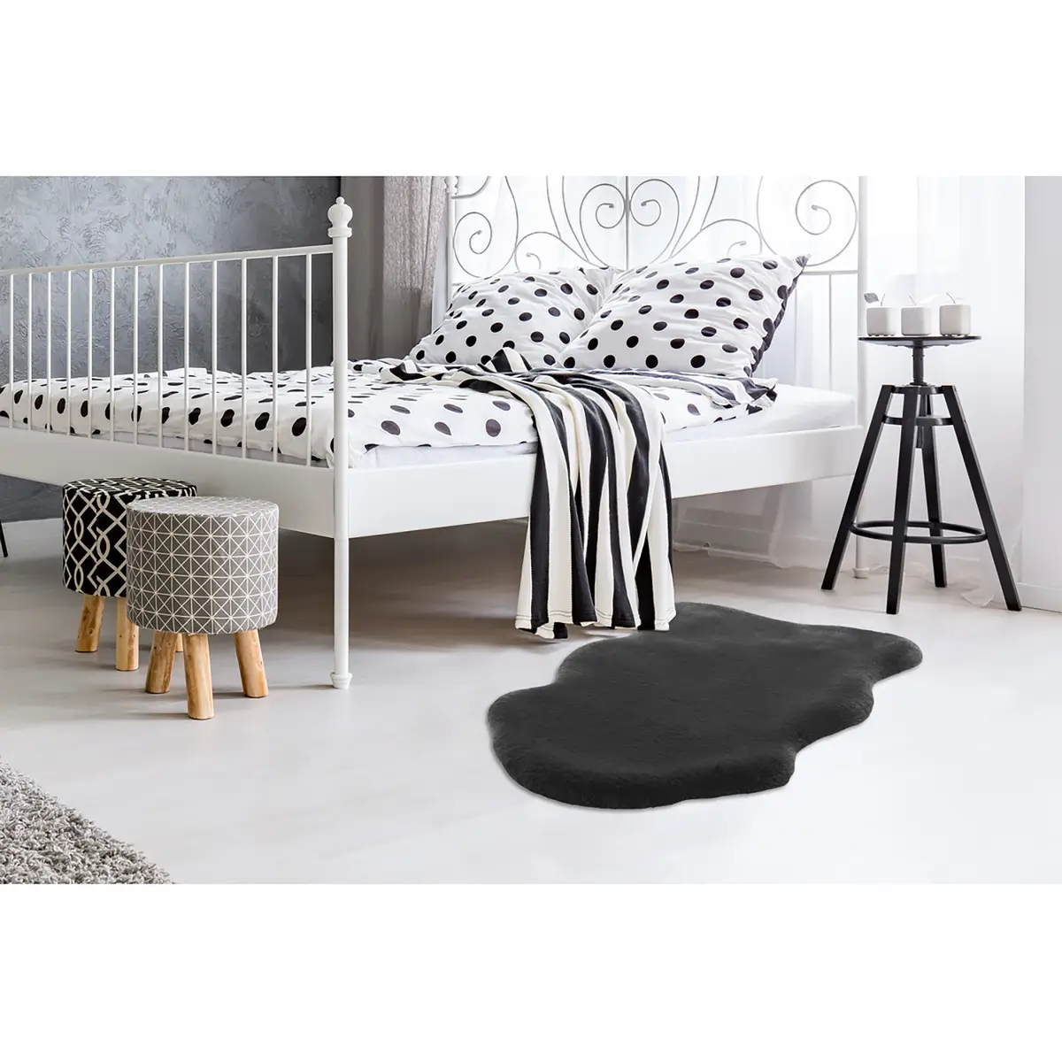 Schafsfell Rabbit 200 | Grau