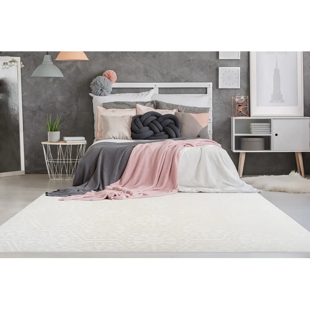 Kurzflorteppich Monroe 200 Weiß/Weiß 160 x 230cm | Weiß