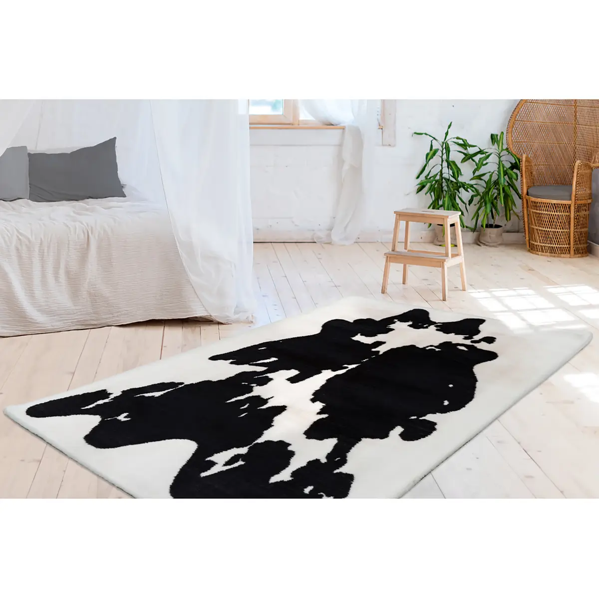 Hochflorteppich Rabbit Animal 500 | Schwarz
