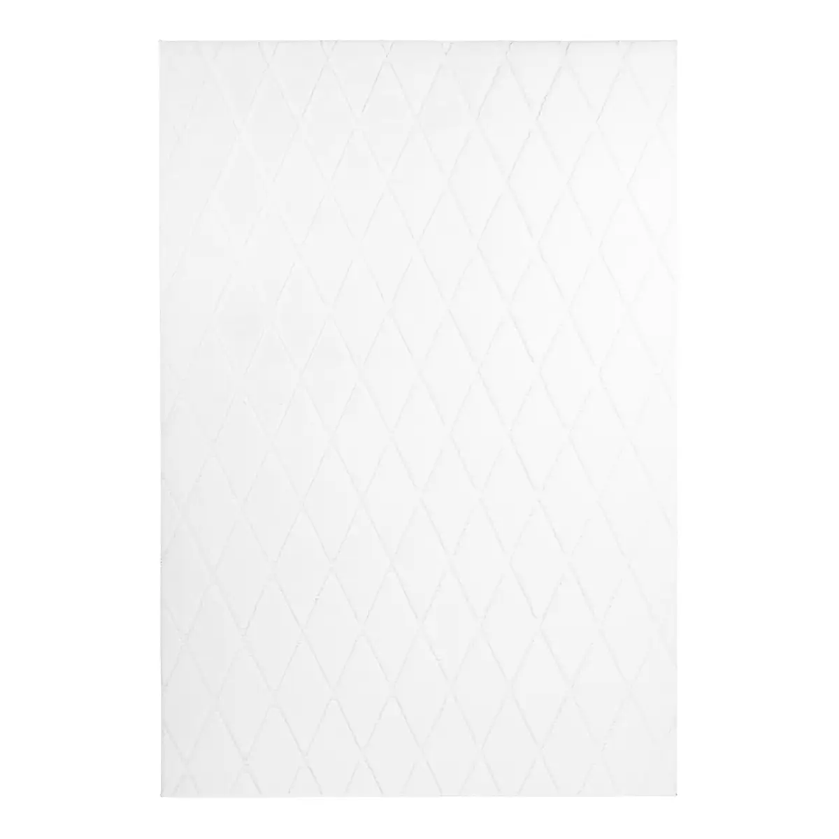 Kurzflorteppich Vivica 225 Weiß/Weiß 80 x 250cm Webstoff | Weiß