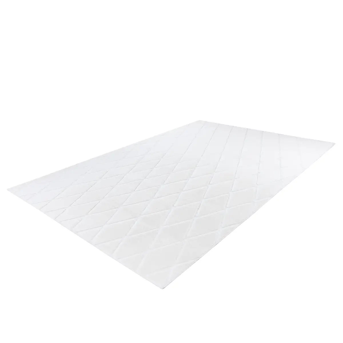 Kurzflorteppich Vivica 225 Weiß/Weiß 80 x 250cm Webstoff | Weiß