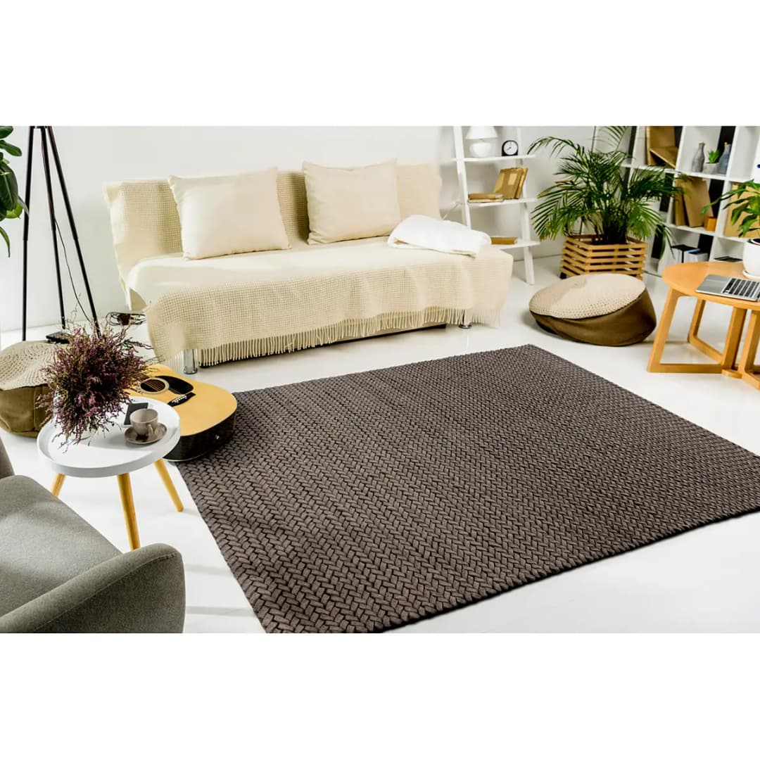 Kurzflorteppich Robbie 125 Braun/Braun 80 x 150cm Webstoff