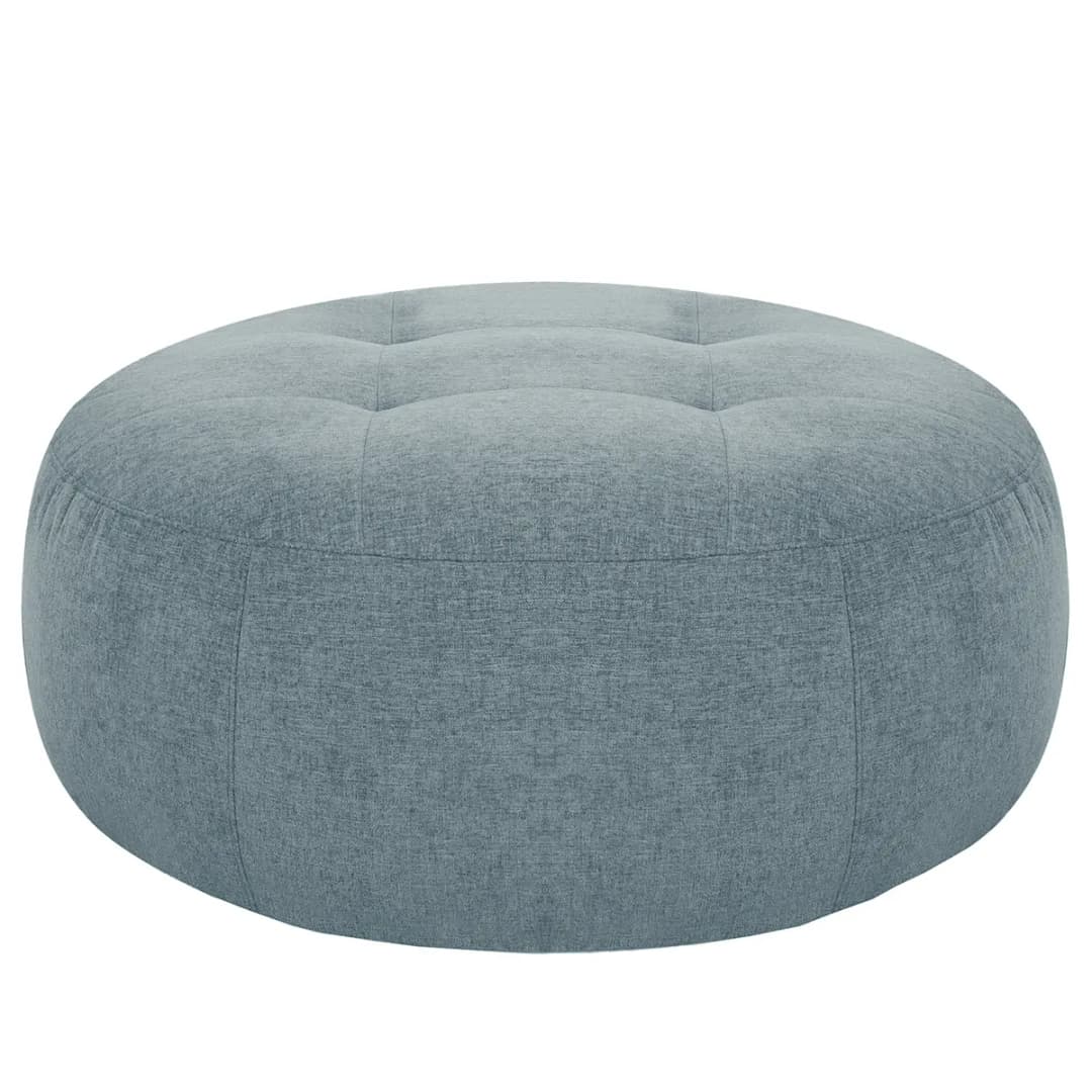 Pouf Montfort Ø 104cm Blau Chenille Alix: Hellblau | Blau