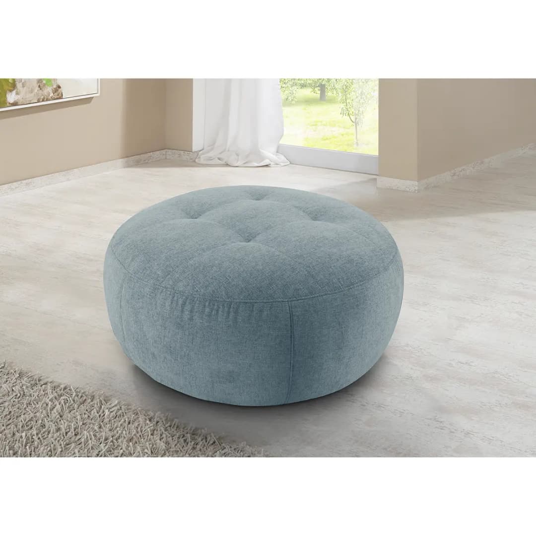 Pouf Montfort Ø 104cm Blau Chenille Alix: Hellblau | Blau
