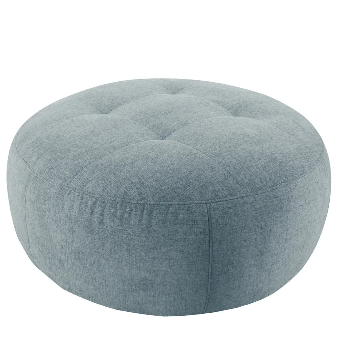 Pouf Montfort Ø 104cm Blau Chenille Alix: Hellblau | Blau