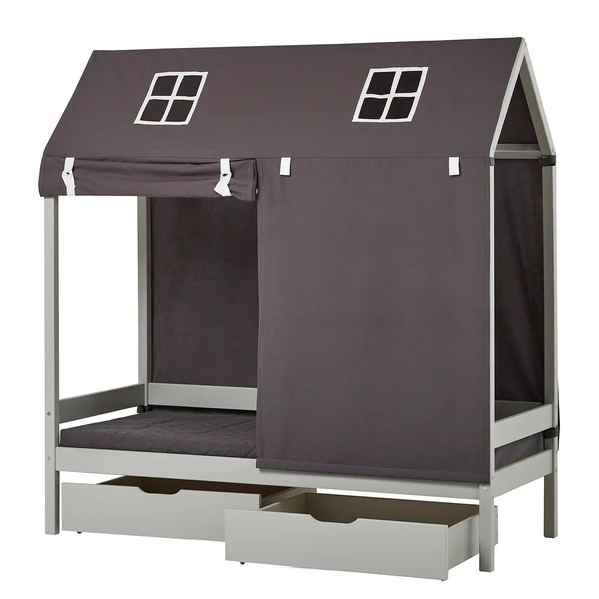 Hausbett 70 x 160cm Grau/Grau | Grau