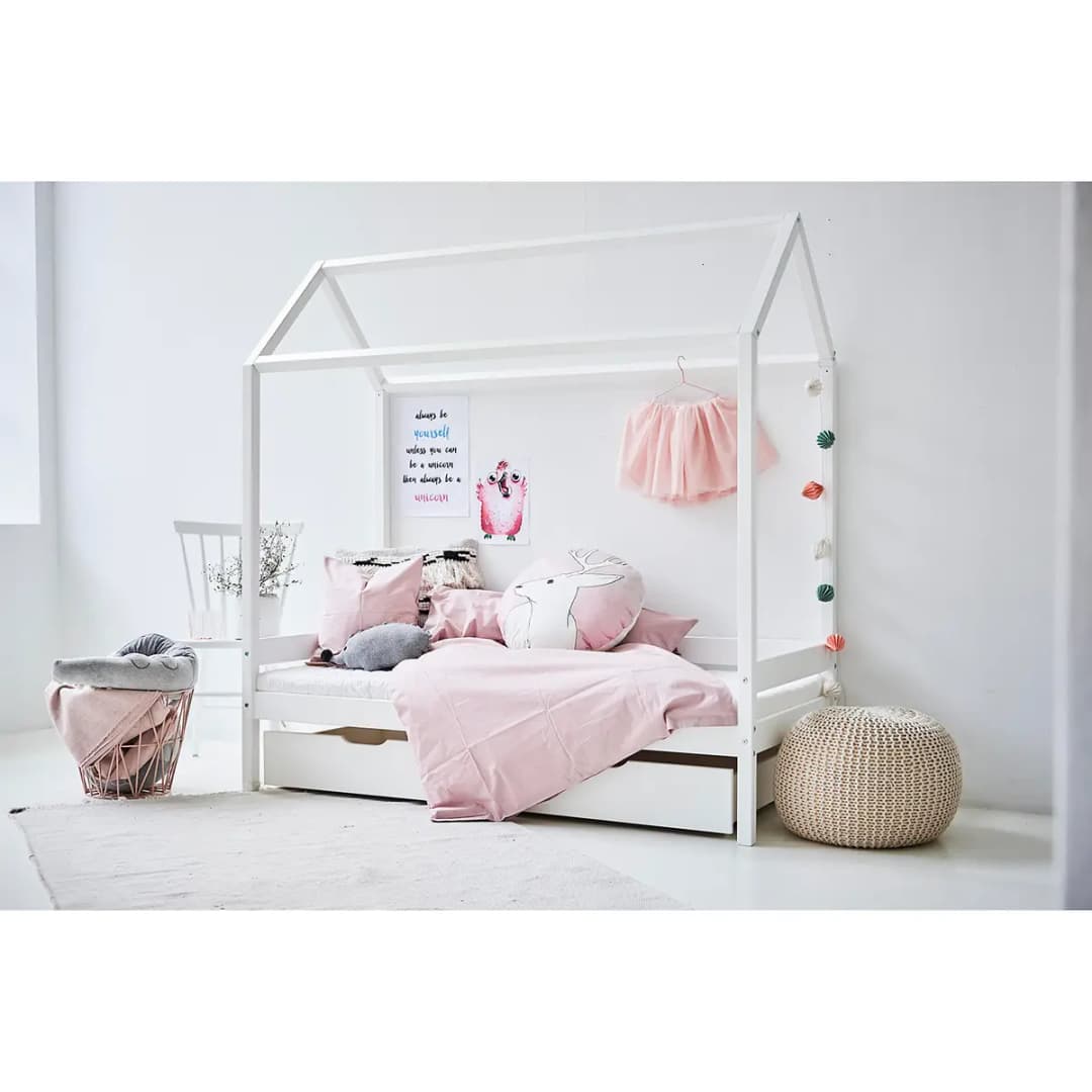 Hausbett 70 x 160cm Weiß | Weiß