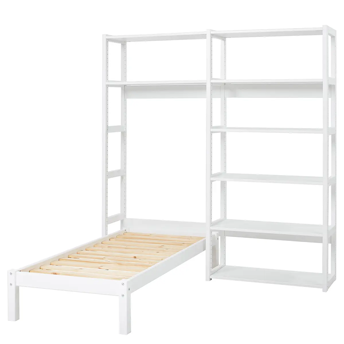 Regal mit Bett | Weiß