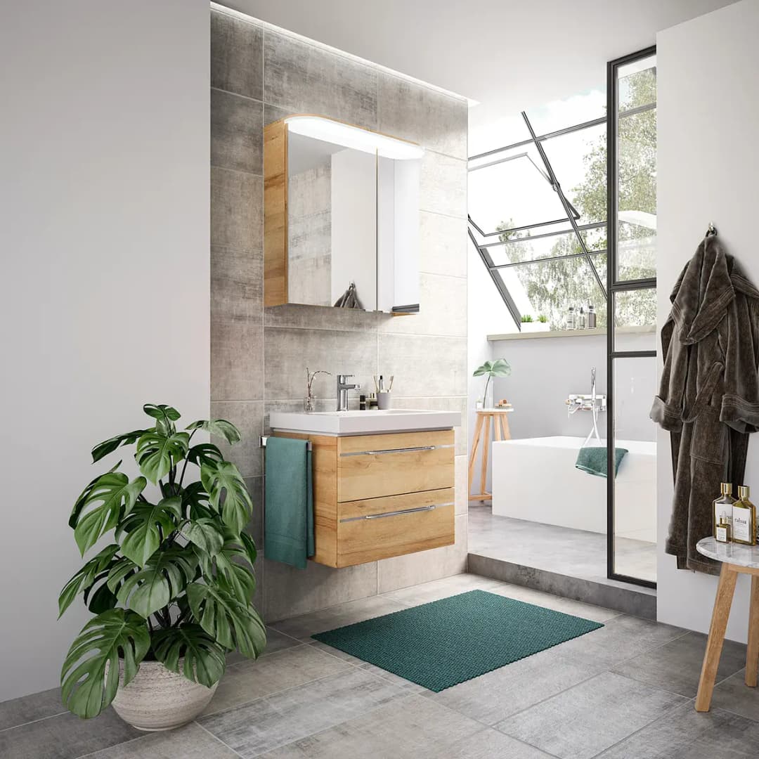 Badezimmerset Balto I 2-teilig 70cm Braun/Eiche Riviera Dekor