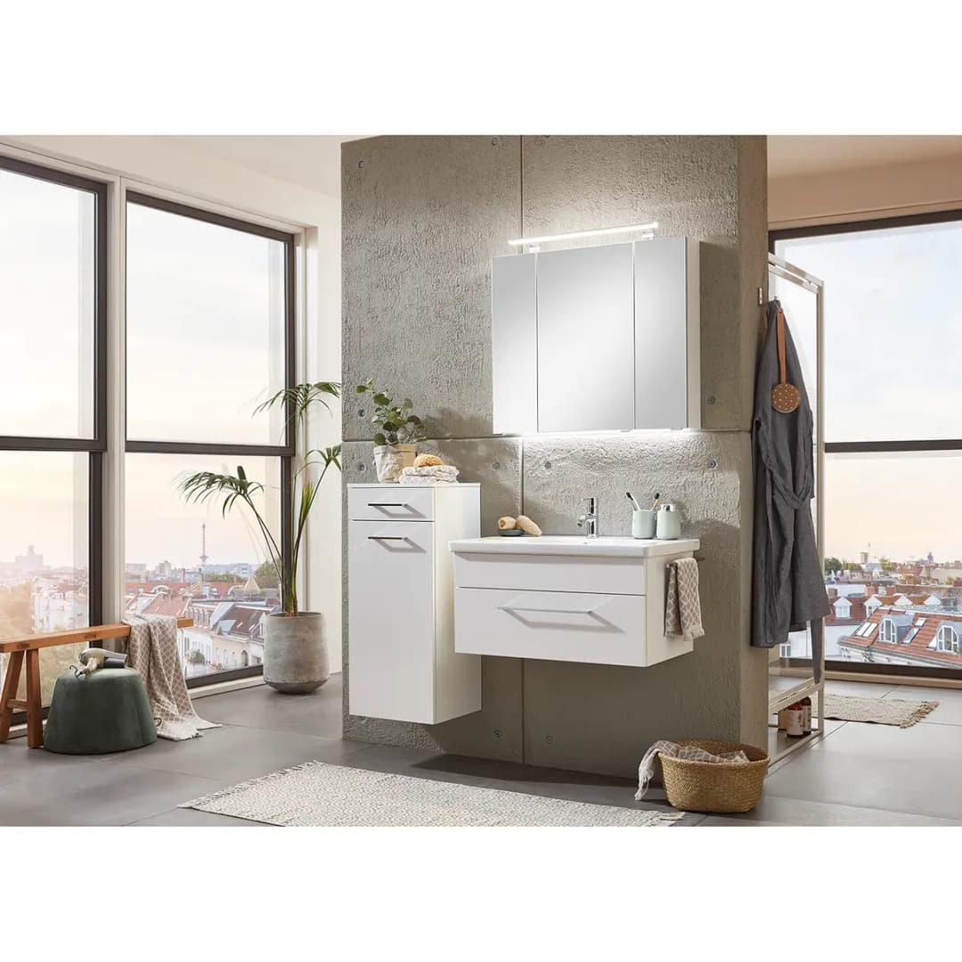 Spiegelschrank 3400 80cm Weiß | Weiß