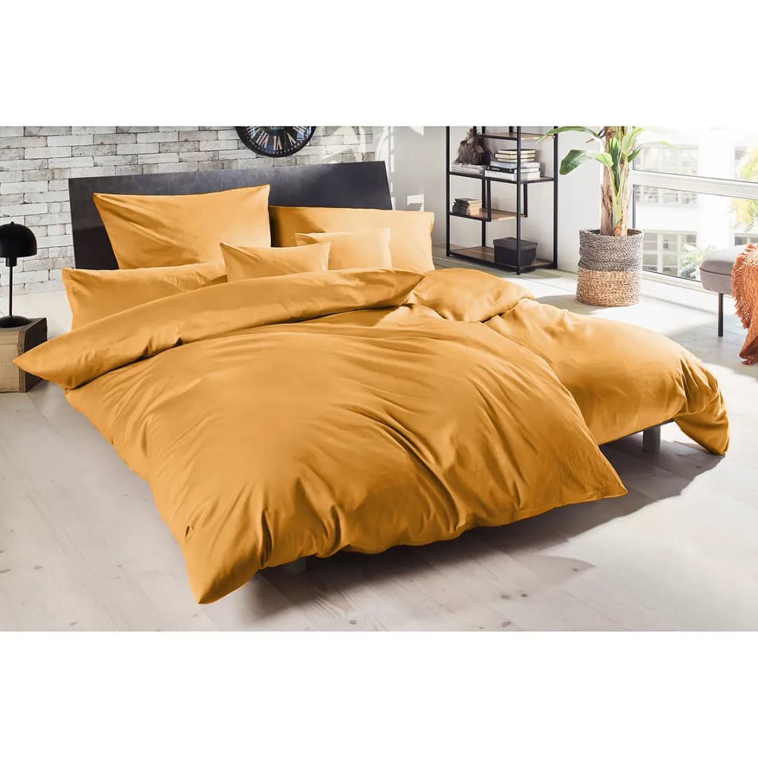 Luxus-Satin-Bettwäsche Montainville | Gelb