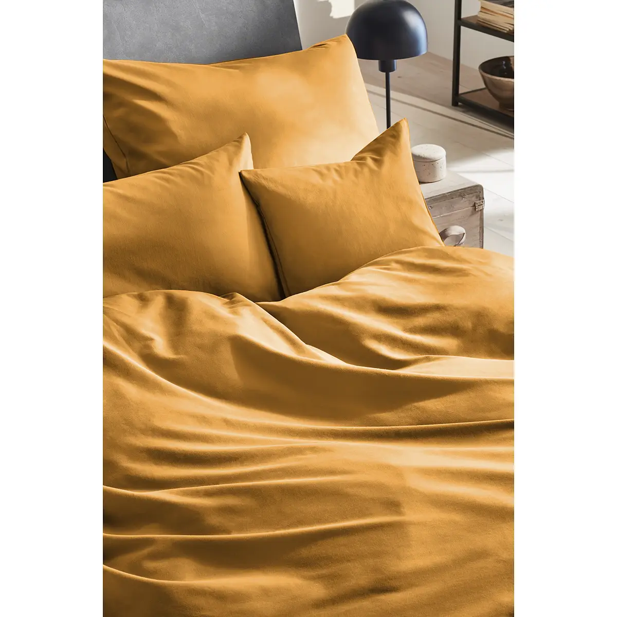Luxus-Satin-Bettwäsche Montainville | Gelb