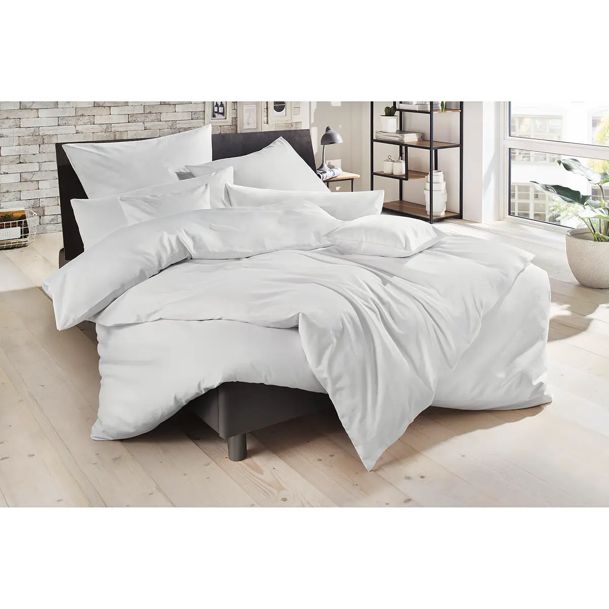 Luxus-Satin-Bettwäsche Montainville | Weiß