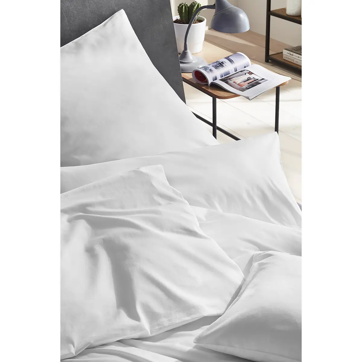 Luxus-Satin-Bettwäsche Montainville | Weiß