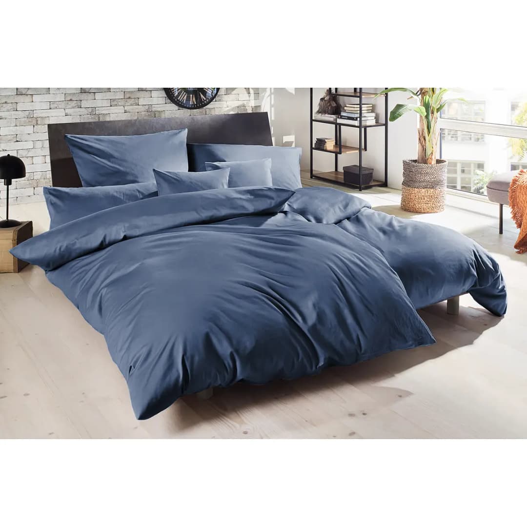 Luxus-Satin-Bettwäsche Montainville | Blau