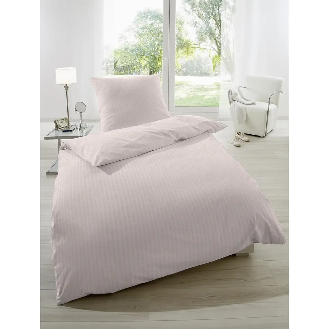 Soft-Seersucker-Bettwäsche Uni | Beige