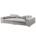 Big-Sofa Grau/Hellgrau Samt Onoli | Grau