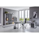Büroset III 6-teilig Grau/Lichtgrau/Hochglanz Anthrazit | Grau
