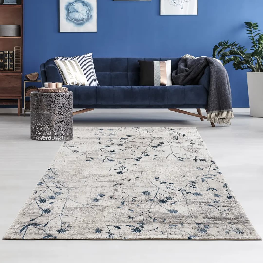 Kurzflorteppich Noa III Blau/Blau 80 x 150cm Mischgewebe | Blau