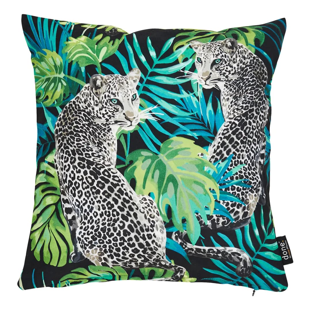 Kissenhülle Velour Leopard Multicolor 65 x 65cm Webstoff