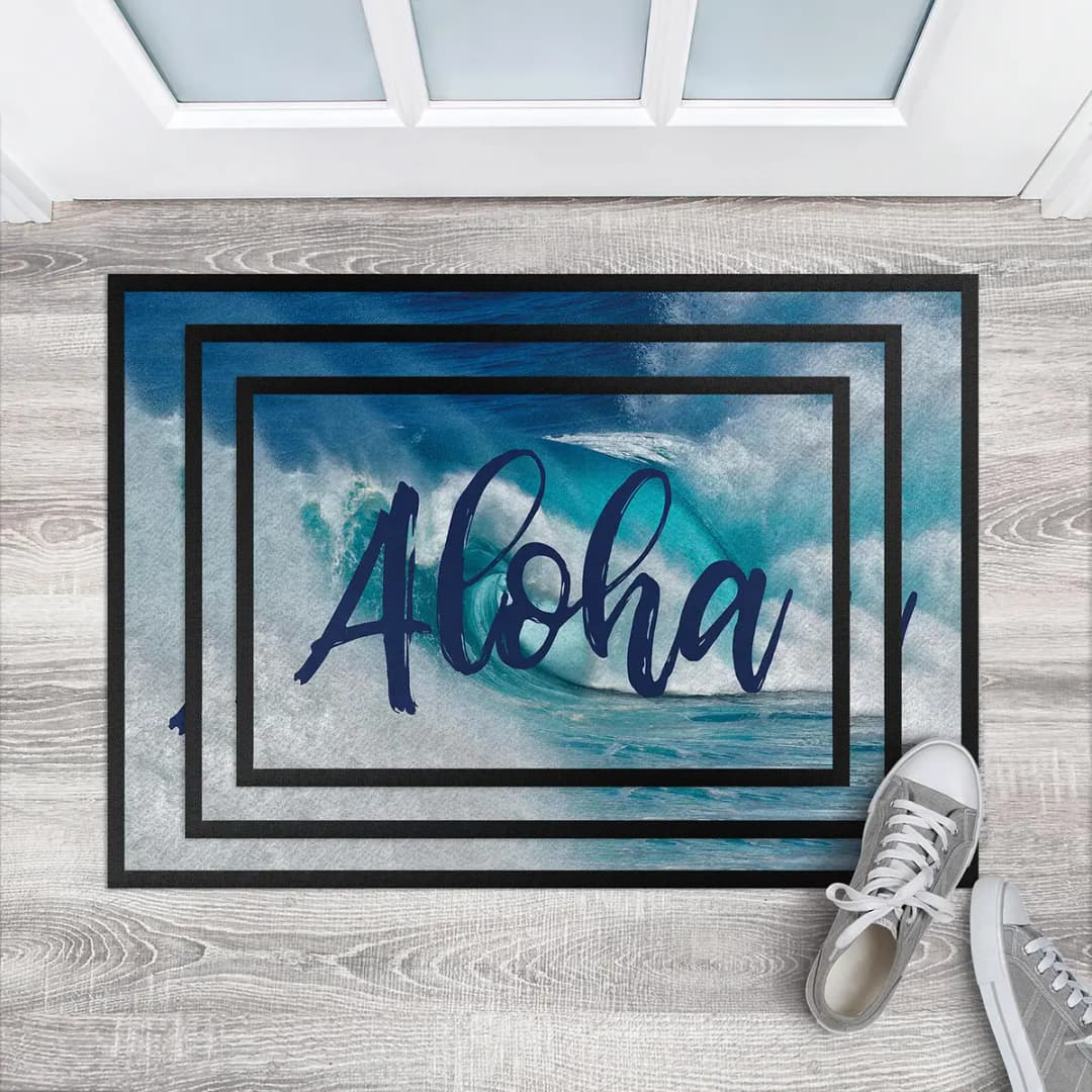 Fußmatte Aloha | Blau