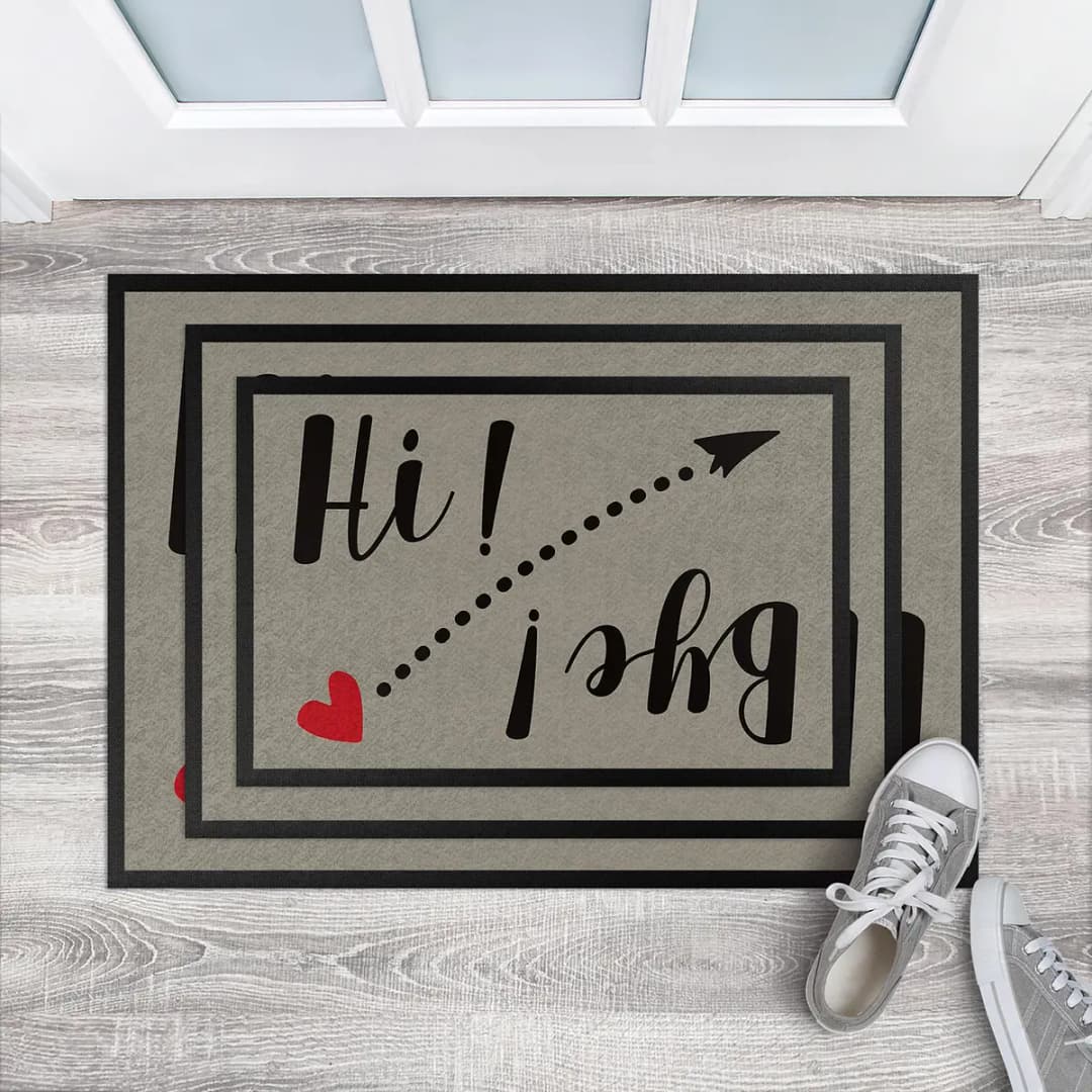 Fußmatte Hi Bye | Grau