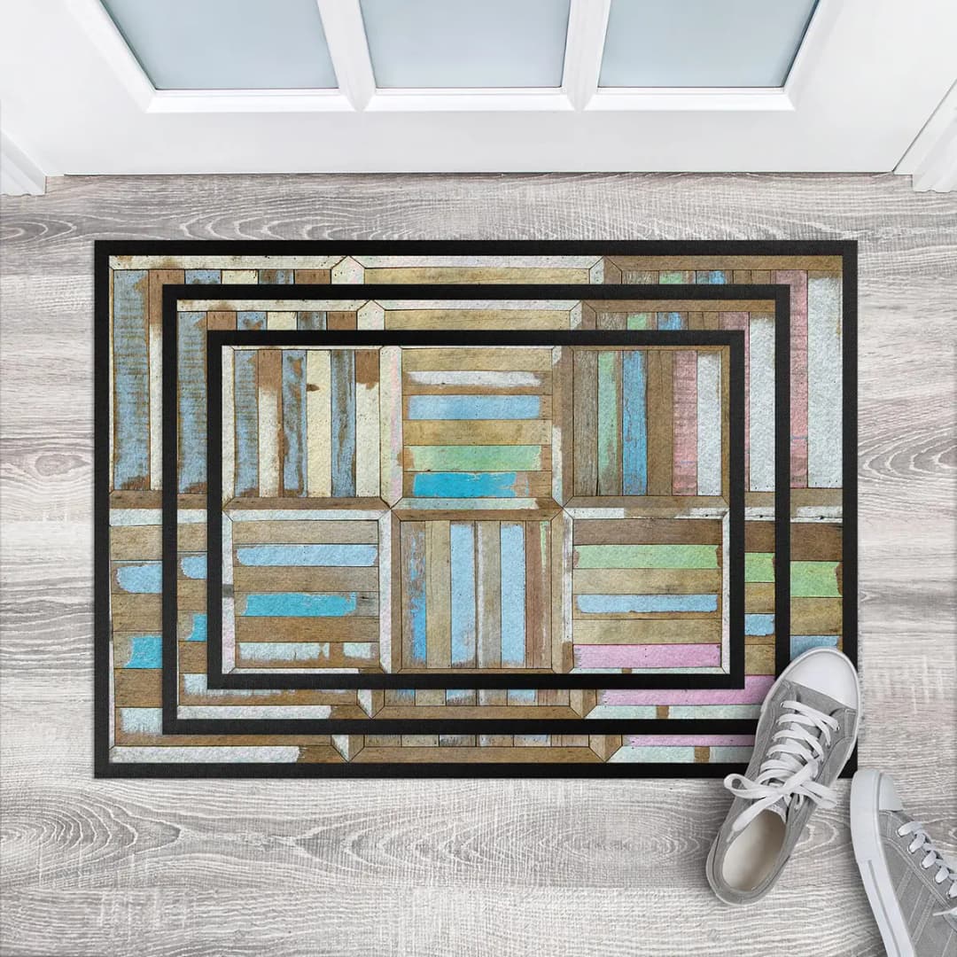 Fußmatte Rustic Timber | Mehrfarbig