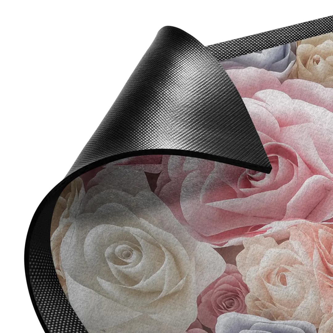 Fußmatte Pastell Paper Art Rosen | Mehrfarbig
