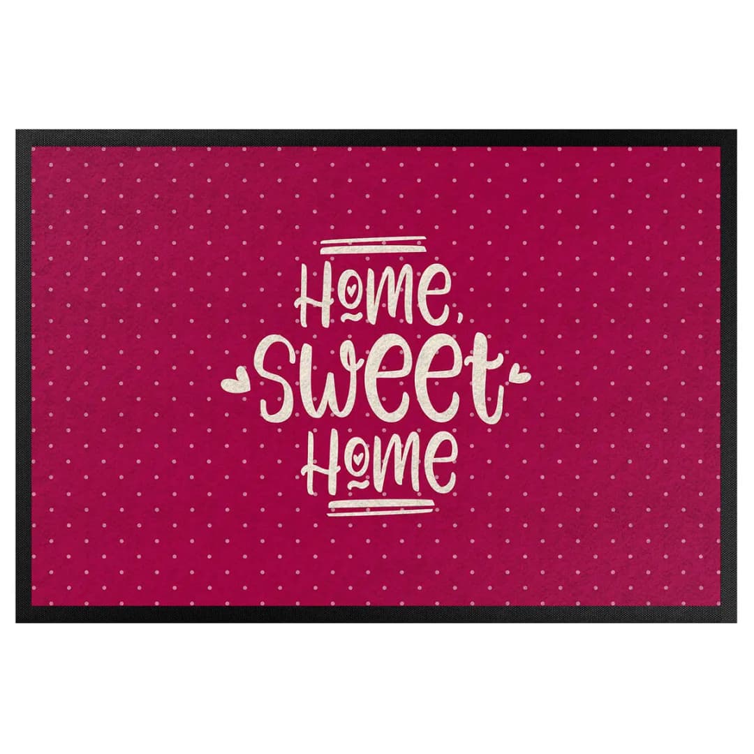 Fußmatte Home Sweet Home Polkadots | Rot