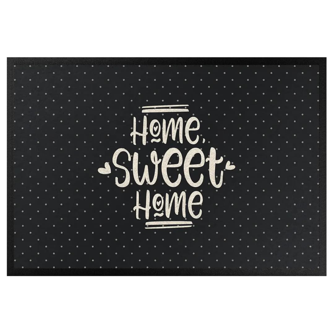 Fußmatte Home Sweet Home Polkadots | Grau