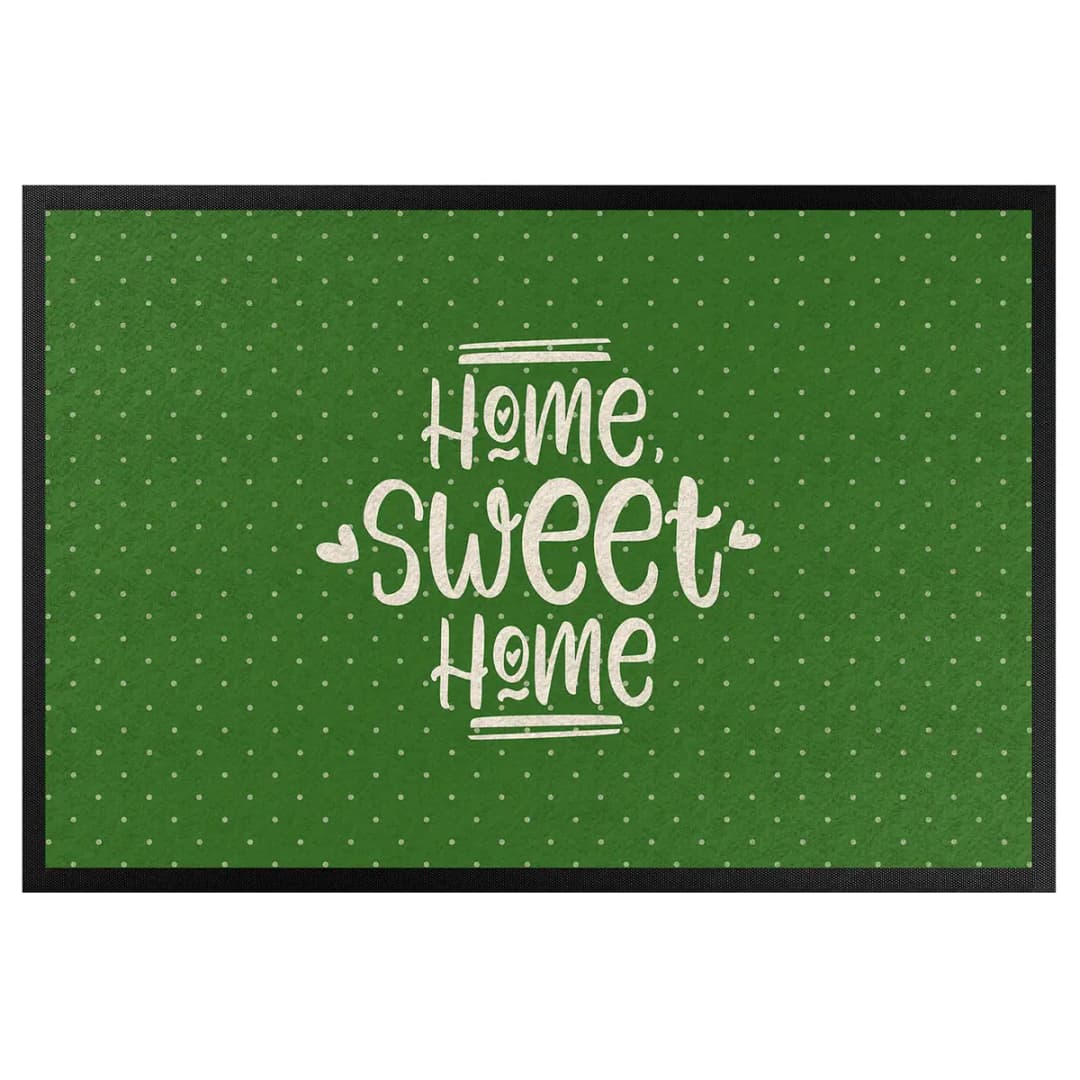Fußmatte Home Sweet Home Polkadots | Grün