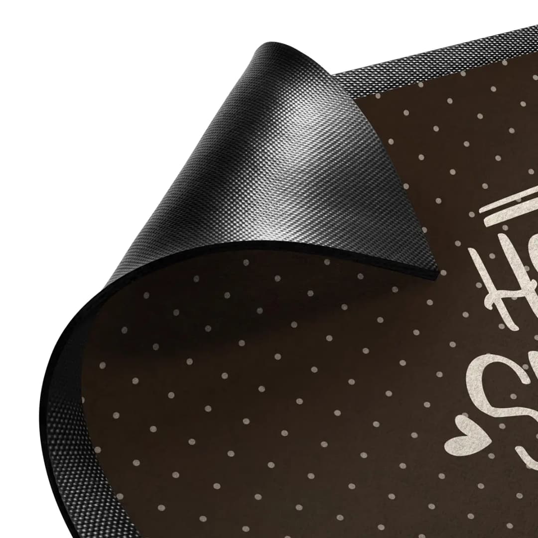 Fußmatte Home Sweet Home Polkadots | Braun