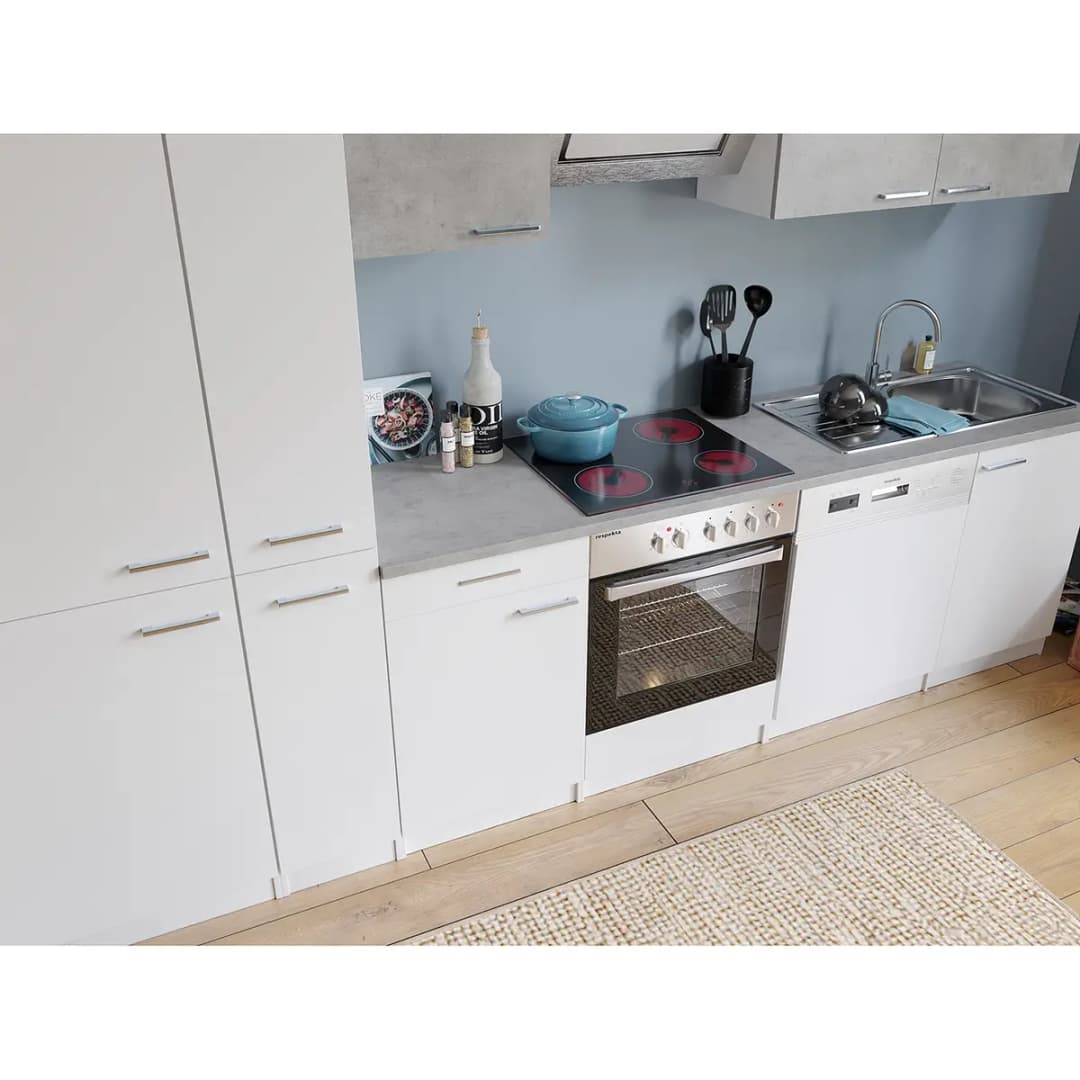 Küchenzeile Malia VI 310cm Weiß/Weiß | Weiß