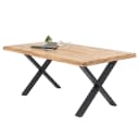 Esstisch Maimon 180cm Baumkante Beige X-Form | Holztöne