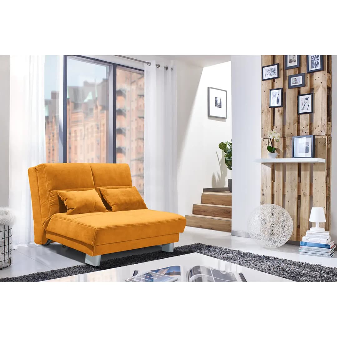 Schlafsofa Rakir Orange Microfaser Enza 120cm Skandi | Orange