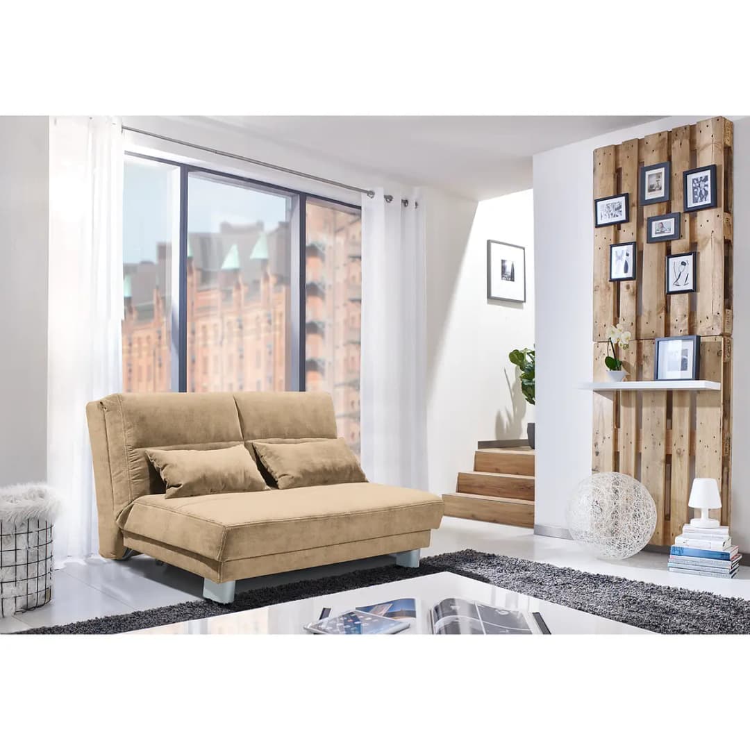 Schlafsofa Rakir Beige Microfaser Enza 140cm Skandi | Beige