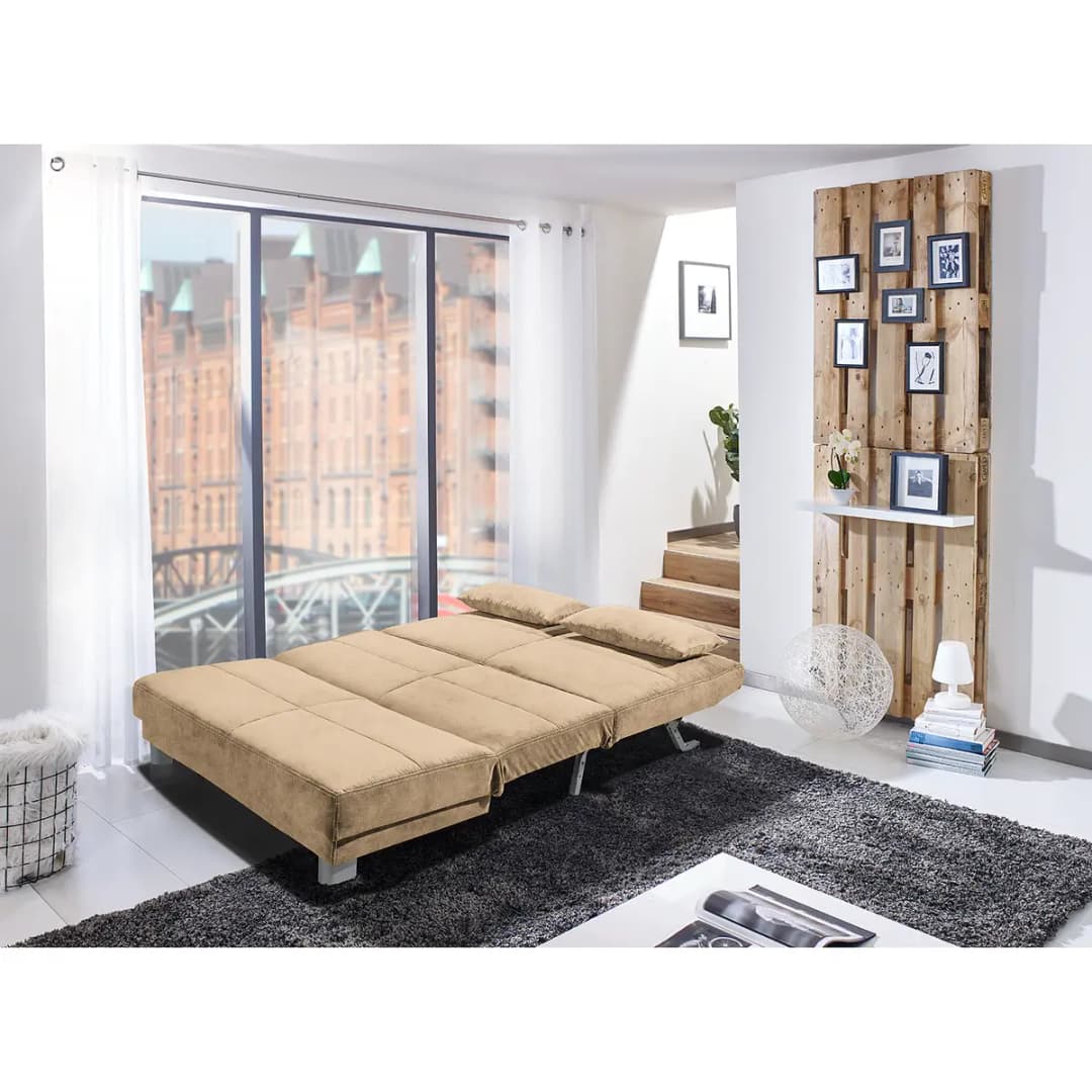 Schlafsofa Rakir Beige Microfaser Enza 140cm Skandi | Beige