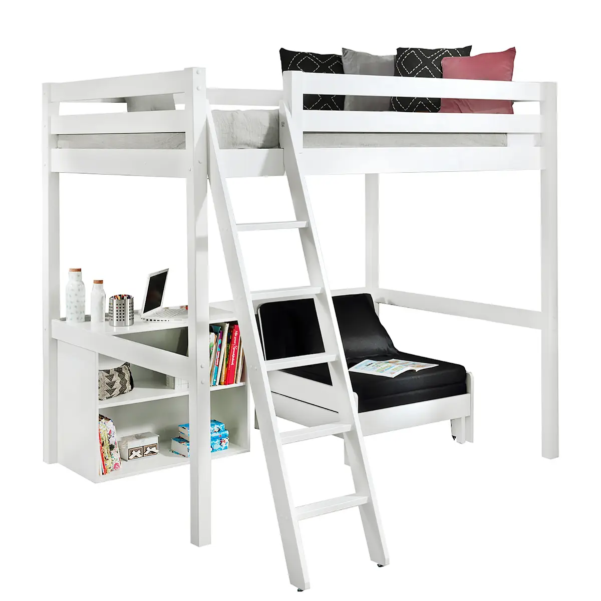 Hochbett V 3-teilig | Weiß