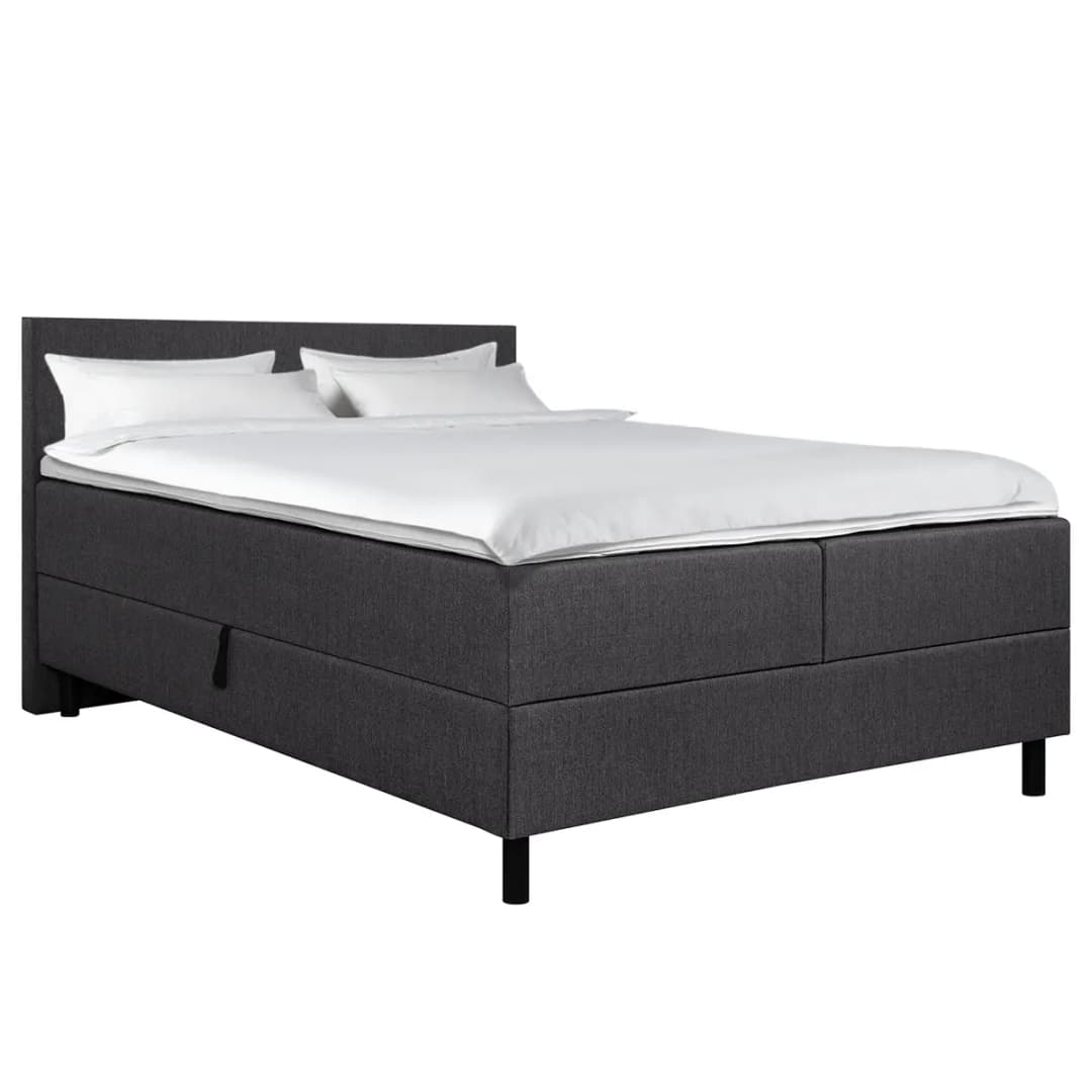 Boxbett Nanau mit Stauraum 160 x 200cm | Grau