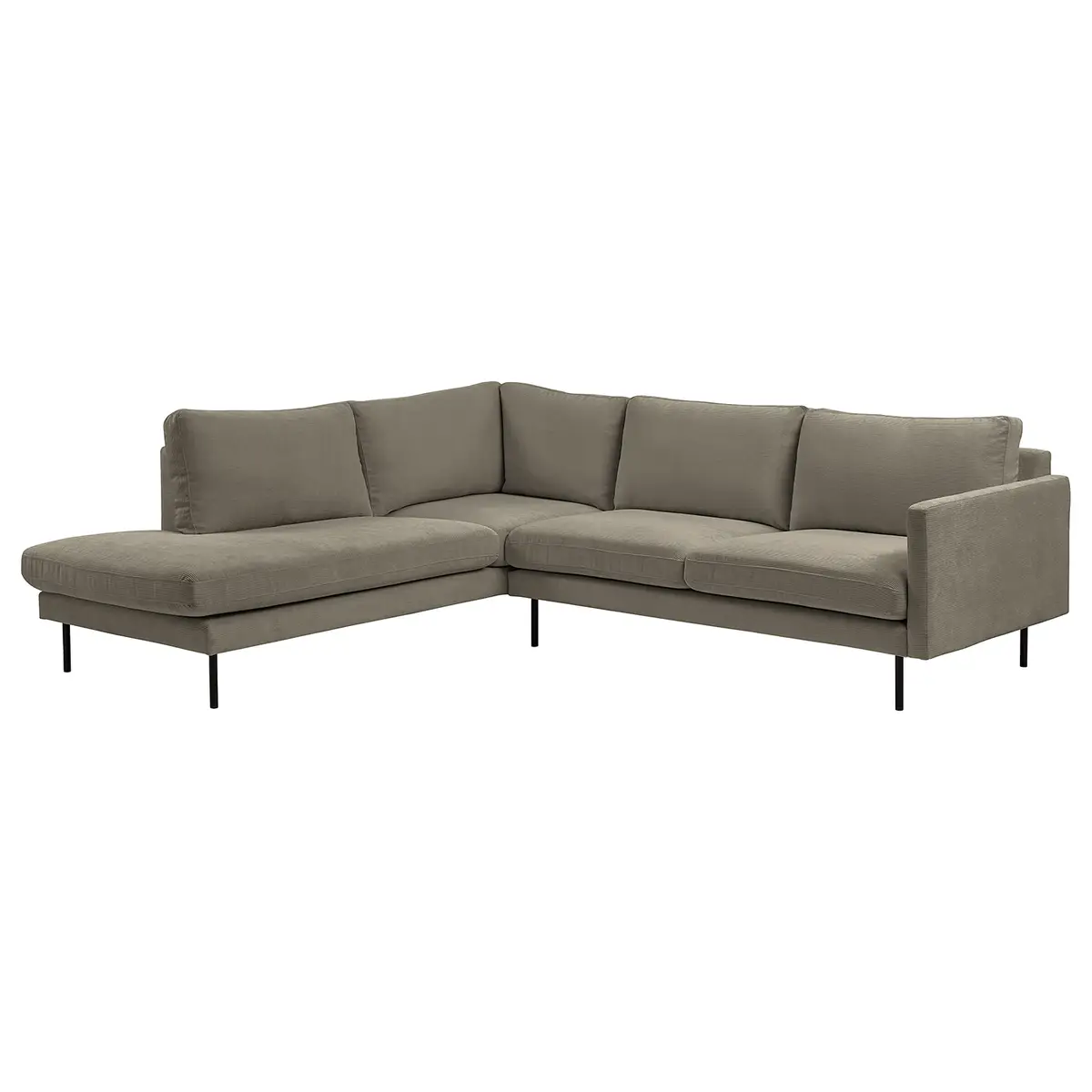 Ecksofa mit Ottomane Grau Cordstoff Licia | Grau
